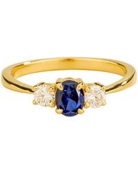 Juvetti - Boble Ring Set With Sapphire & Diamonds - Lyst
