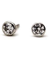 VicStoneNYC Fine Jewelry - Natural Diamond Bezel Setting Stud Earrings With Screw Back - Lyst