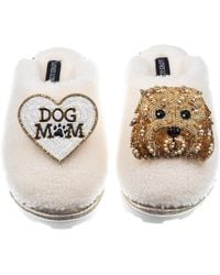 Laines London - Teddy Closed Toe Slippers With Enki Doo The Cockapoo & Dog Mum Mom Brooches - Lyst