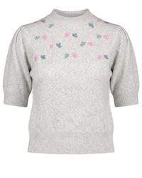 Tantra Spain Sl - Short-Sleeved Sweater With Embroidered Birds - Lyst