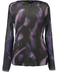 Smart and Joy - Abstract Print Mesh Long Sleeves Top - Lyst