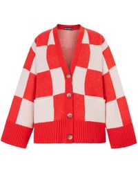 Cara & The Sky - Candice Checked Wide Sleeve Cardigan - Lyst