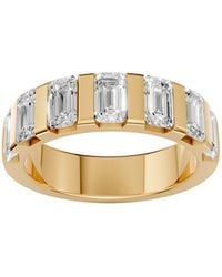 Aya Fine Jewelry - Emerald Cut Lab Diamond Stackable Eternity Wedding Band Ring - Lyst
