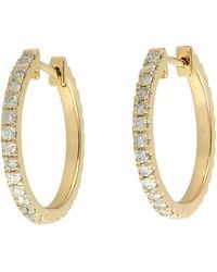 Artisan - 18K Pave Diamond Hoop Earrings - Lyst