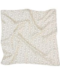 Dāl the Label - Neutrals Monogram Silk Scarf Creme - Lyst
