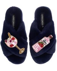 Laines London - Classic Laines Slippers With Gin & Fruit Glass Brooches - Lyst