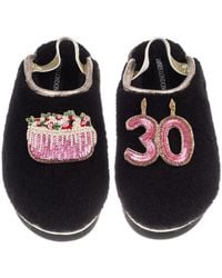 Laines London - Flatform Cloud Closed Toe Slippers With 30Th Birthday & Cake Brooches - Lyst