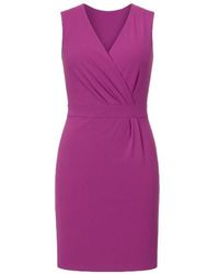 Conquista - Sleeveless Faux Wrap Dress - Lyst