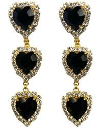 Achala Handcrafted - Via Dell' Amore Crystal Long Heart Earrings - Lyst