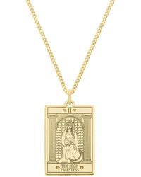 CarterGore - Medium 9ct 375 Gold "high Priestess" Tarot Card Necklace - Lyst