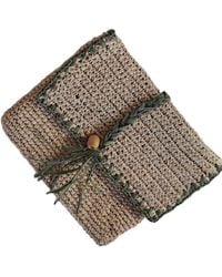 Springmoonatelier - Neutrals Raffia Cream Clutch Bag - Lyst