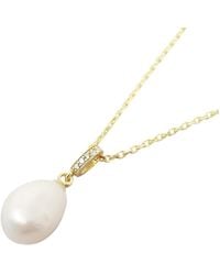 Harfi - Dainty Peal Pendant Plated Necklace - Lyst
