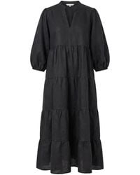 Adrift Clothing - Sabre Linen V-Neck Dress - Lyst