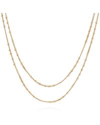 Cote Cache - Double Sattellite Chain Necklace - Lyst