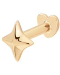Vanhi - 14K Solid Four Point Star Flat Back Stud - Lyst