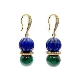 Farra - Lapis With Green Malachite Color Matching Earrings - Lyst