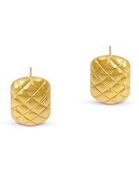 Amadeus - Oversized Textured Stud Earrings - Lyst