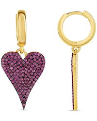 SHYMI - Pave Heart Earrings - Lyst