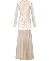 Chuks Collins - Neutrals Linda Evangelista Mesh Mermaid Gown – Neutral Tones - Lyst