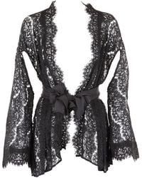 Belle -et-BonBon - Eva Noir Kimono Backless Lace Kimono - Lyst