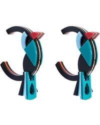 Gissa Bicalho - Handmade Acrylic Earrings Hoops Birds - Lyst