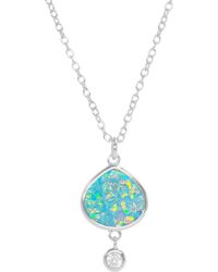 KAMARIA - Best Friend Opal Pear Necklace With Crystal Drop - Lyst