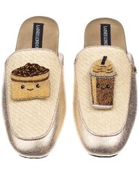 Laines London - Neutrals Classic Mules With Laines Lovables Coffee Beans & Frappe Brooches - Lyst