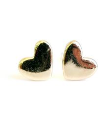 Lime Tree Design - Mini Heart Stud Earrings - Lyst