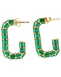 Native Gem - Glam Hoops- Emerald - Lyst