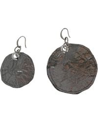 Romer Millinery - Metallic Silk Coin Earings Assymentrical Steel - Lyst