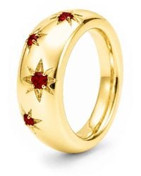 Unaloe - Quartz Starburst Wide Band Ring – Plated Sterling - Lyst