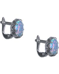 Spero London - Circle High Quality Opal Earrings Sterling Silver - Lyst