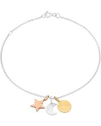 Posh Totty Designs - Textured Mixed Gold Sun Moon & Star Bracelet - Lyst
