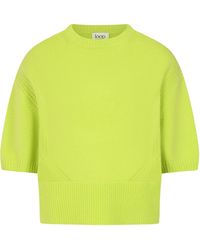 Loop Cashmere - Ribbed Detail Lofty Cashmere Short-Sleeved Sweater - Lyst