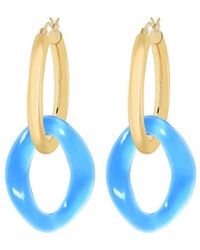 Gold & Honey - And Lucite Curb Link Drop Hoop Earrings - Lyst
