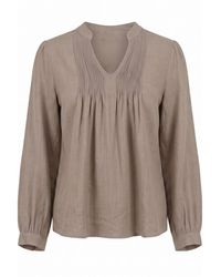 Franchetti Bond - Lola Timeless Taupe Linen Mix Shirt - Lyst