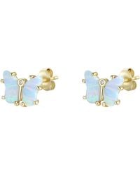 KAMARIA - Opal Butterfly Stud Earrings - Lyst