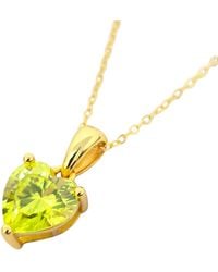 Sophelia - Peridot August Birthstone Love Heart Pendant Necklace - Lyst