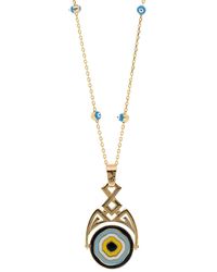 Ebru Jewelry - Gold And Diamond Lucky Evil Eye Necklace-gold - Lyst