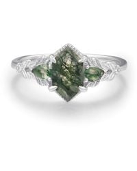 Azura Jewelry New York - Gardenia Moss Agate Ring Vermeil - Lyst