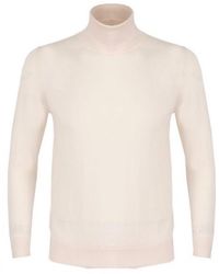 DAVID WEJ - Neutrals Dixon Light Wool Roll Neck Jumper – Cream - Lyst