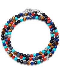 Nialaya - The Mykonos Collection Turquoise, Red Glass Beads, Blue Lapis, Hematite, And Onyx - Lyst