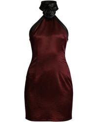 Amy Lynn - Rosella Satin Halterneck Mini Dress - Lyst