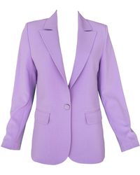 Lalipop Design - Tailored Lilac Blazer Jacket With Embroidery & Lazer Cut Details - Lyst