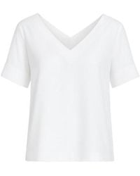 Conquista - Short Sleeve V Neck Top With Trim Detail - Lyst