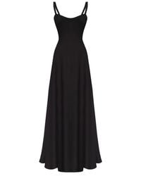 Lily Phellera - Nora Strap Maxi Dress With Open Back In Midnight - Lyst