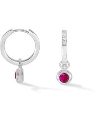 Dower & Hall - Ruby Hammered Huggie Hoops - Lyst