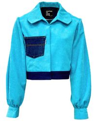 Couture to Your Door - Corduroy Upcycled Denim Jacket - Lyst