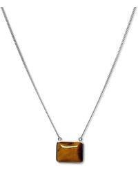 FV Jewellery - La Stèle And Tiger's Eye Square Necklace - Lyst