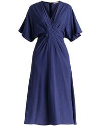 Paisie - Sparkled Midi Wrap Dress With Pleated Details - Lyst